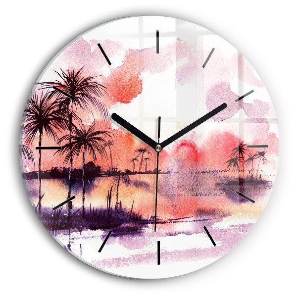Horloge ronde Paysage tropical