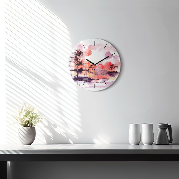 Horloge ronde Paysage tropical