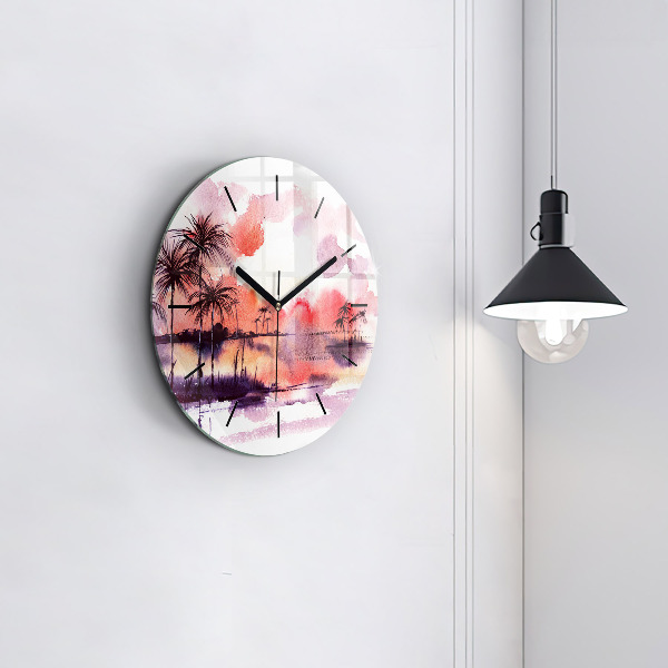 Horloge ronde Paysage tropical