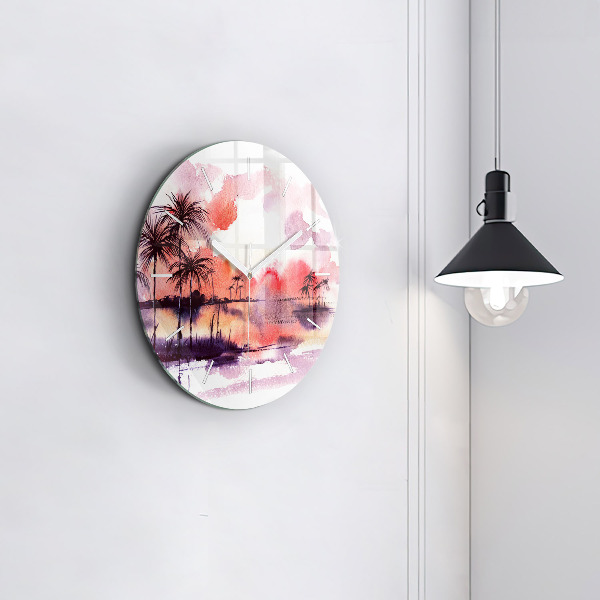 Horloge ronde Paysage tropical
