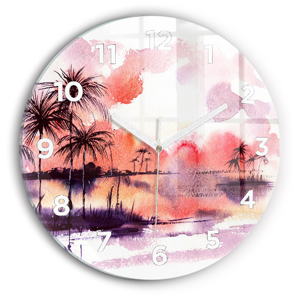 Horloge ronde Paysage tropical