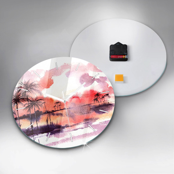 Horloge ronde Paysage tropical