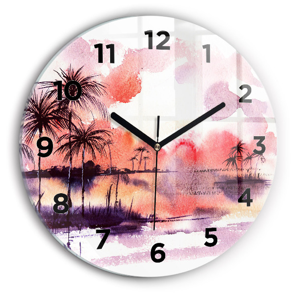 Horloge ronde Paysage tropical
