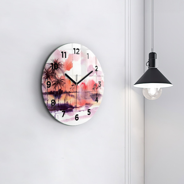 Horloge ronde Paysage tropical