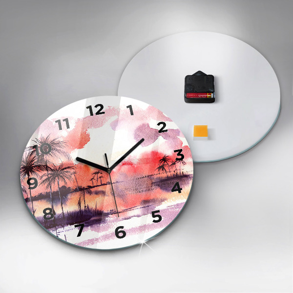 Horloge ronde Paysage tropical