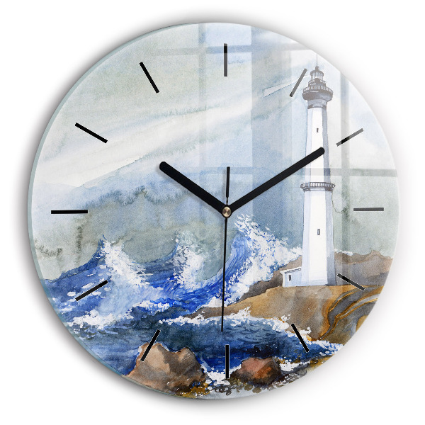 Horloge ronde La mer et le phare
