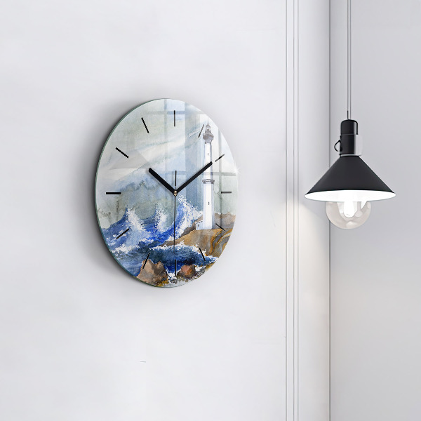 Horloge ronde La mer et le phare