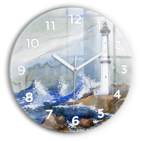 Horloge ronde La mer et le phare