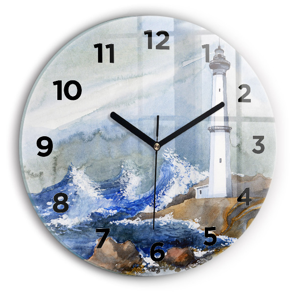 Horloge ronde La mer et le phare