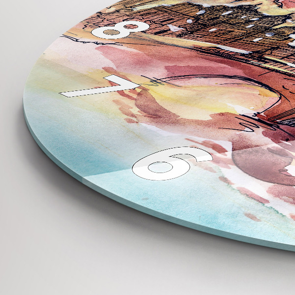 Horloge ronde Paysage peint de Paris