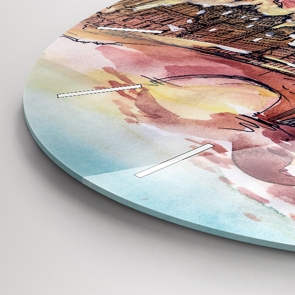 Horloge ronde Paysage peint de Paris