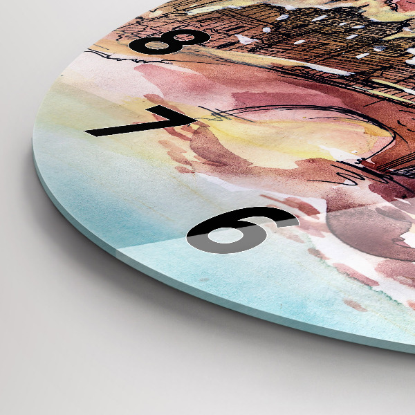 Horloge ronde Paysage peint de Paris