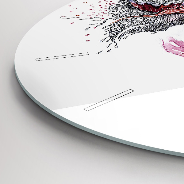 Horloge ronde Douce femme avec un gâteau