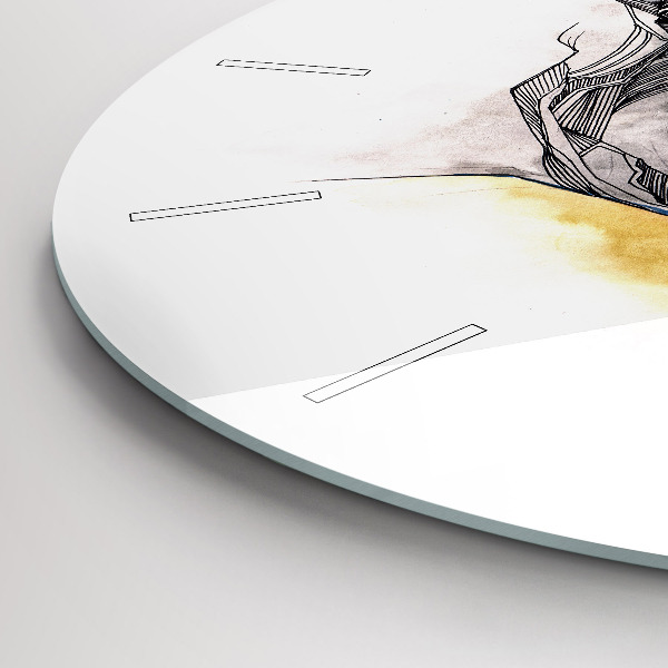 Horloge ronde 'Dessin de baiser d''amour'