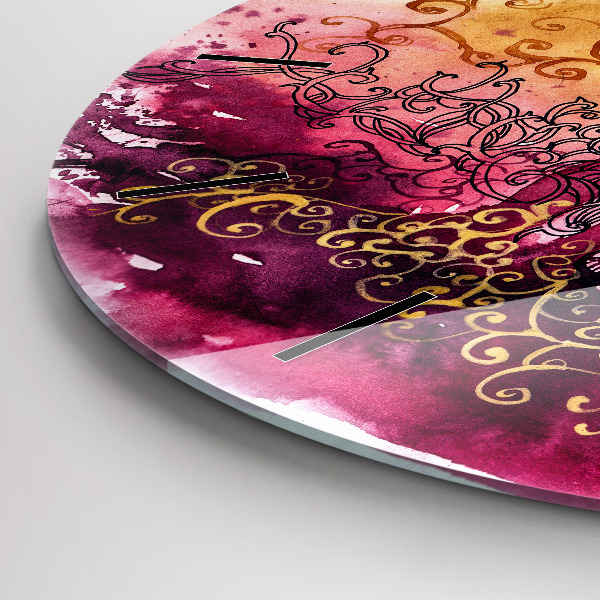 Horloge ronde 'Couple amoureux à l''aquarelle'