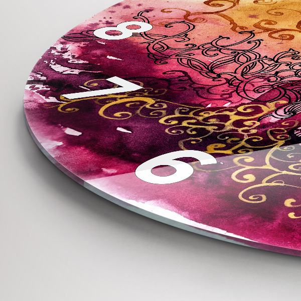 Horloge ronde 'Couple amoureux à l''aquarelle'