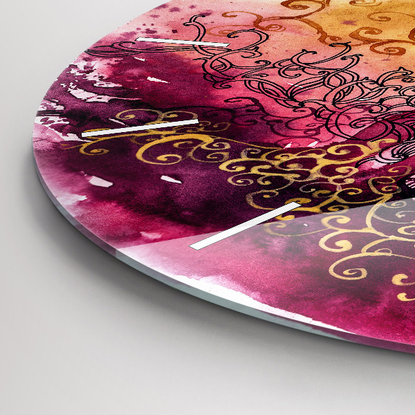 Horloge ronde 'Couple amoureux à l''aquarelle'