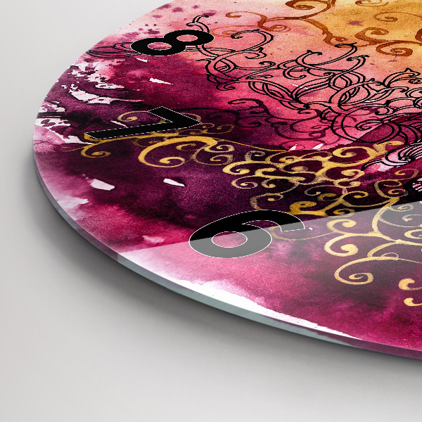 Horloge ronde 'Couple amoureux à l''aquarelle'