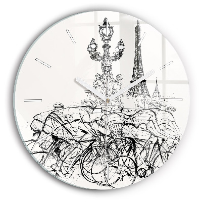 Horloge ronde Dessin de course cycliste