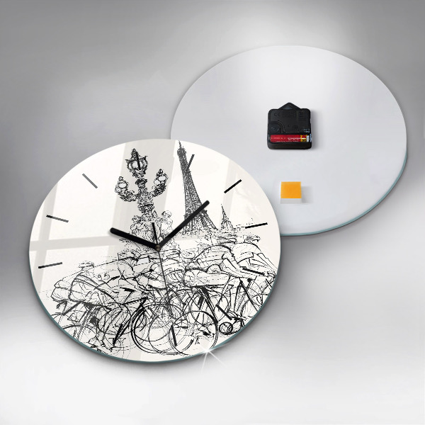 Horloge ronde Dessin de course cycliste