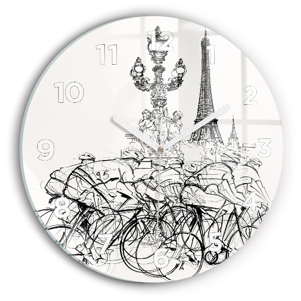 Horloge ronde Dessin de course cycliste