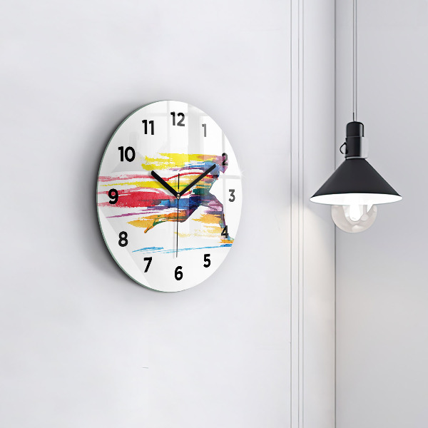 Horloge ronde Illustration du coureur