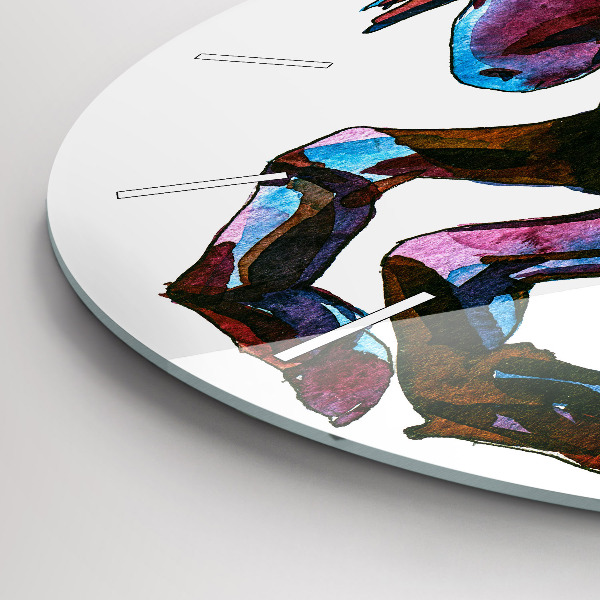 Horloge ronde Un cheval en fuite