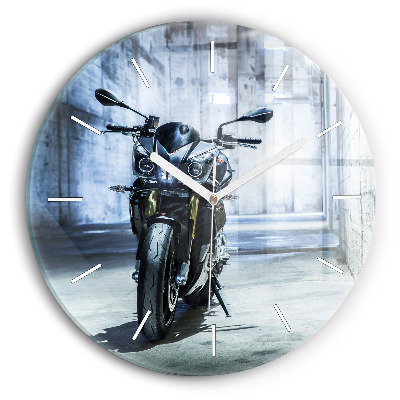 Horloge ronde Moto dans la ruelle