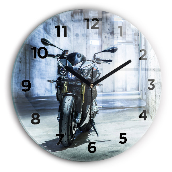 Horloge ronde Moto dans la ruelle