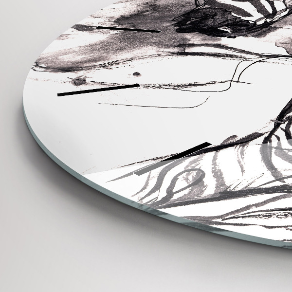 Horloge ronde Femme et zèbres