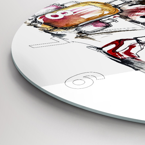 Horloge ronde Femme avec des valises