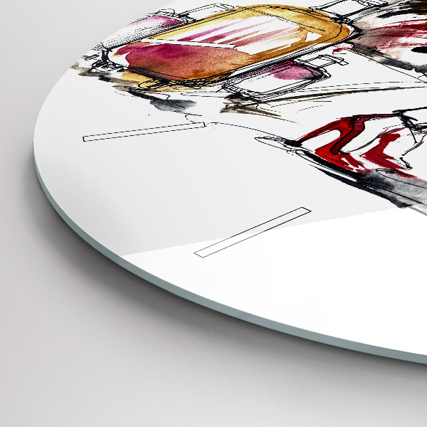 Horloge ronde Femme avec des valises