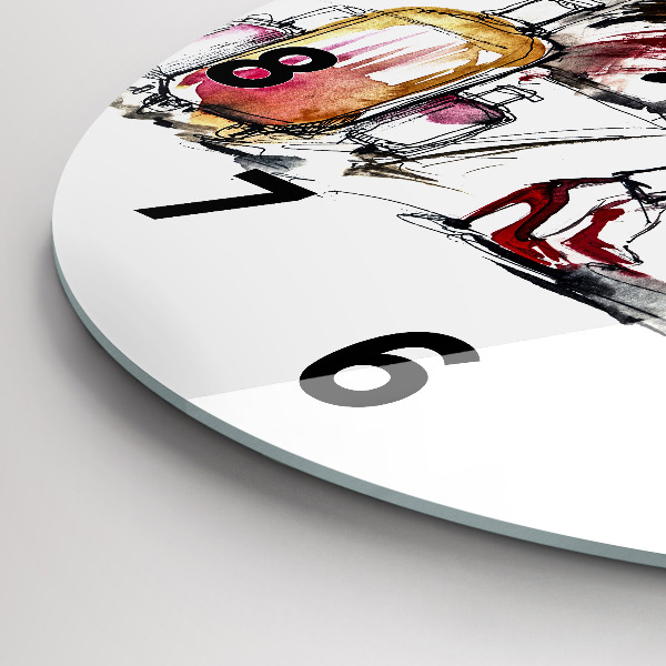 Horloge ronde Femme avec des valises