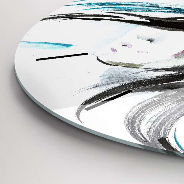 Horloge ronde Cheval et femme abstraits