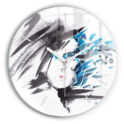 Horloge ronde Visage de femme abstrait
