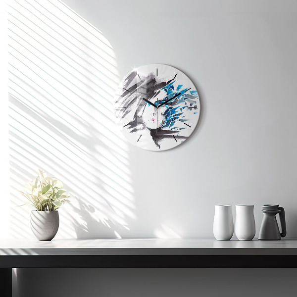 Horloge ronde Visage de femme abstrait