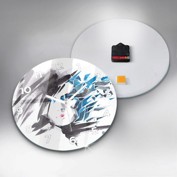 Horloge ronde Visage de femme abstrait