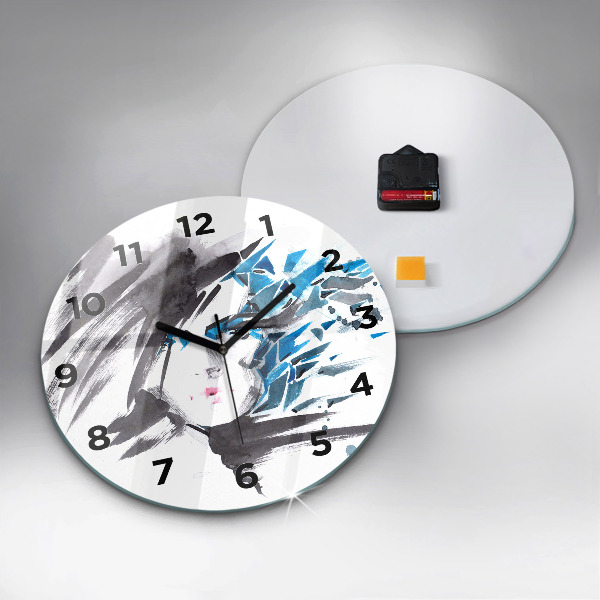 Horloge ronde Visage de femme abstrait