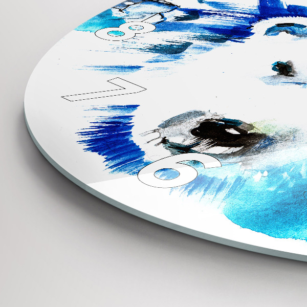 Horloge ronde Ours sur fond de glace