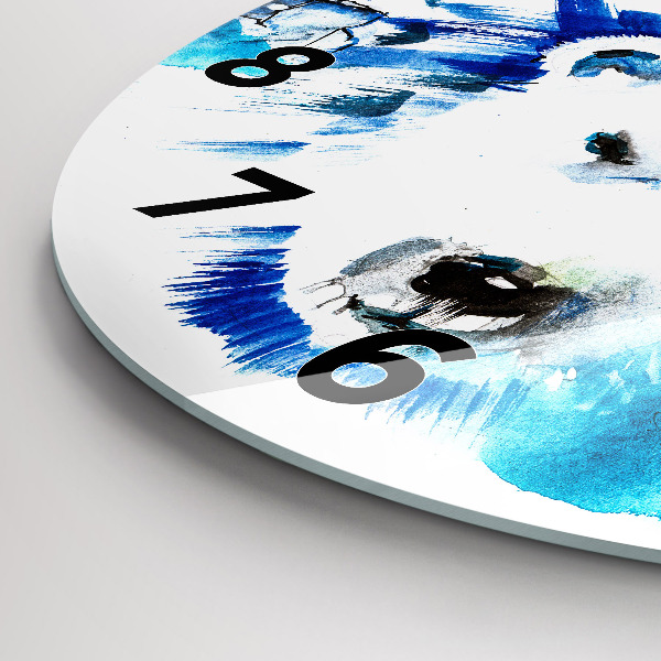 Horloge ronde Ours sur fond de glace