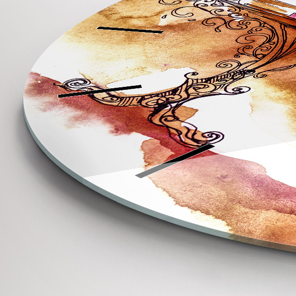 Horloge ronde Femme buvant du thé