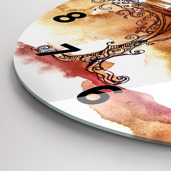 Horloge ronde Femme buvant du thé