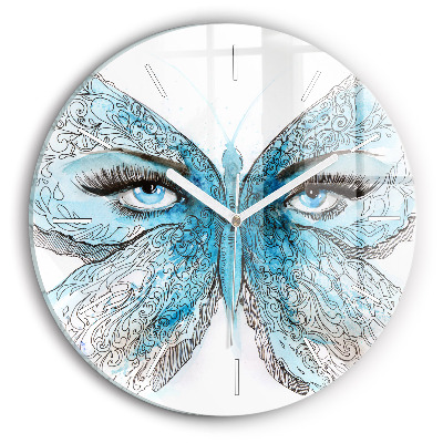 Horloge ronde Visage de papillon