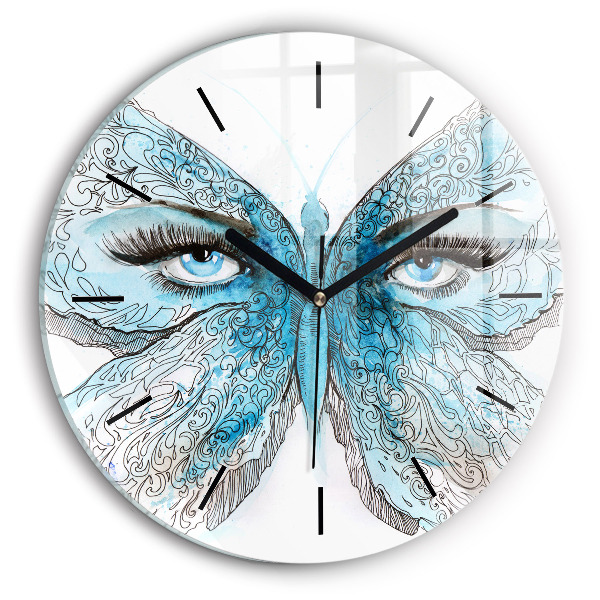 Horloge ronde Visage de papillon