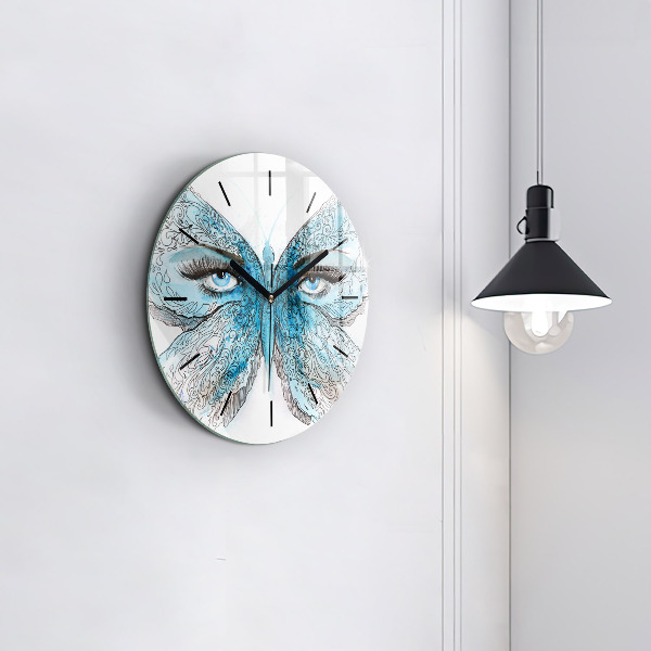 Horloge ronde Visage de papillon