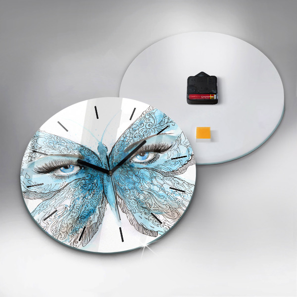 Horloge ronde Visage de papillon