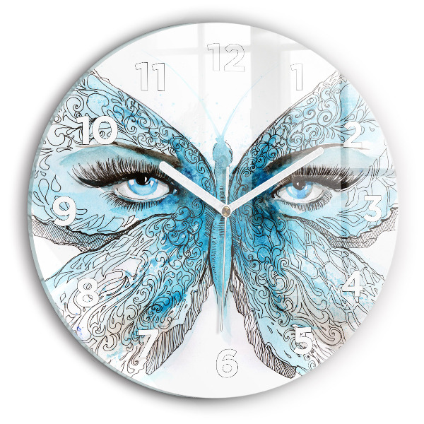 Horloge ronde Visage de papillon