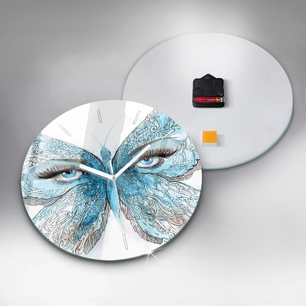 Horloge ronde Visage de papillon