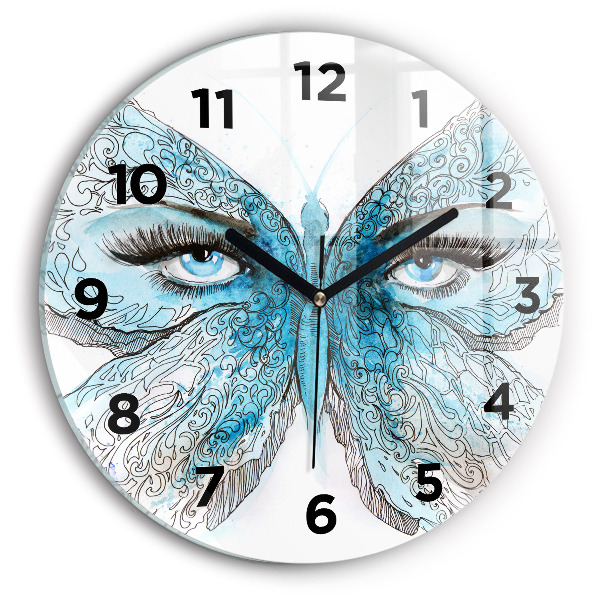 Horloge ronde Visage de papillon