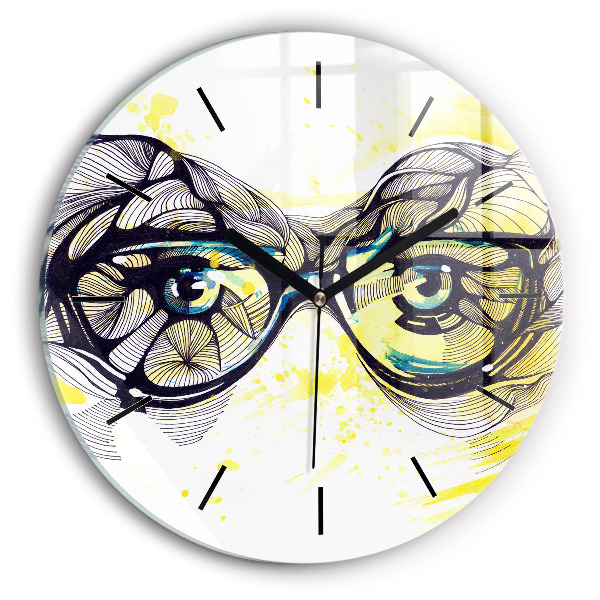 Horloge ronde Yeux avec des lunettes